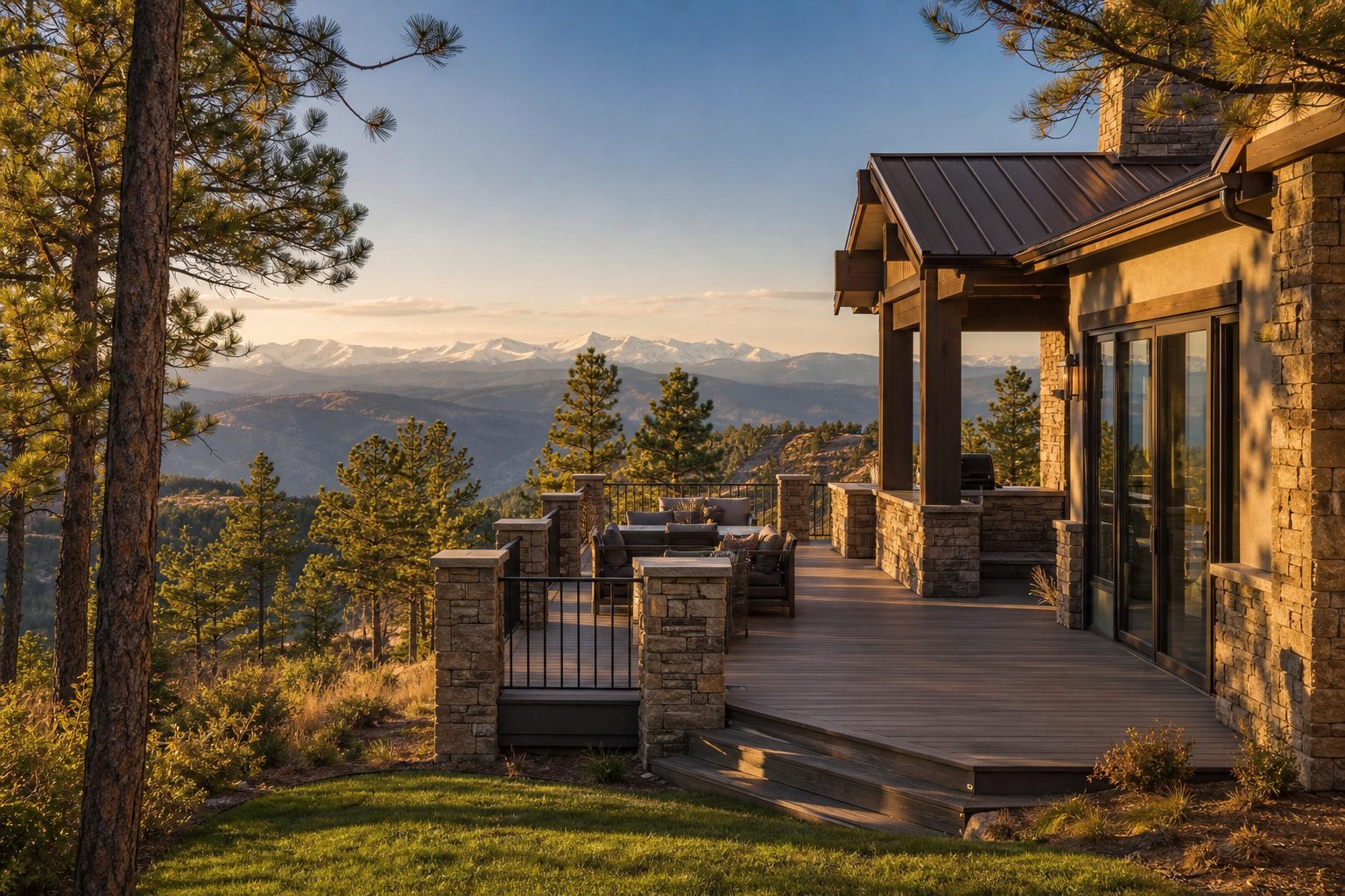 Where can I find homes over $1.5M with unobstructed Pikes Peak or Front Range views that won't be blocked by future development?
